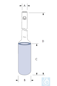 Filterkaars, cil. Ø 40 x H 85, Por. 4, buis dia 17 x tot. L 250 mm, Robu® Filterkaars, cil. Ø 40...